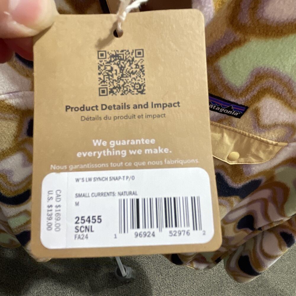 PATAGONIA Women's Medium Synchilla Snap-T Fleece Pullover - Currents Natural - Picture 3 of 7